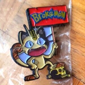 *2 for $30* "Brokemon" Enamel Pin - Meowth - Pokemon